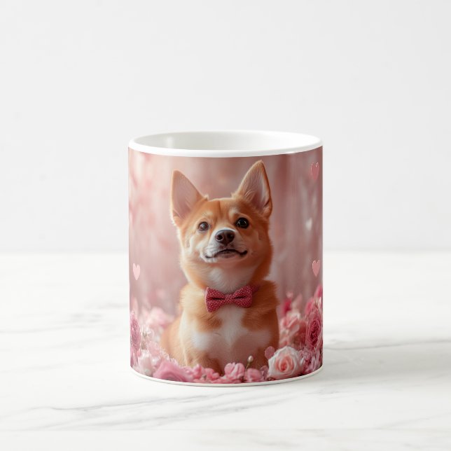 Mug Basenji avec Rose - Saint Valentin (Centre)