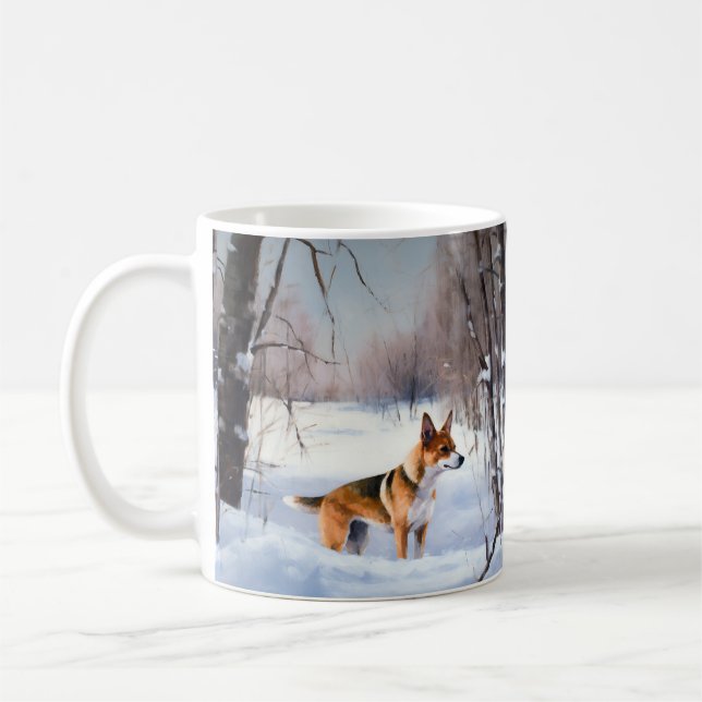 Mug Basenji Laisser neiger Noël (Gauche)