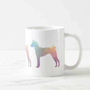 Mug Basenji Motif géométrique Silhouette Pastel