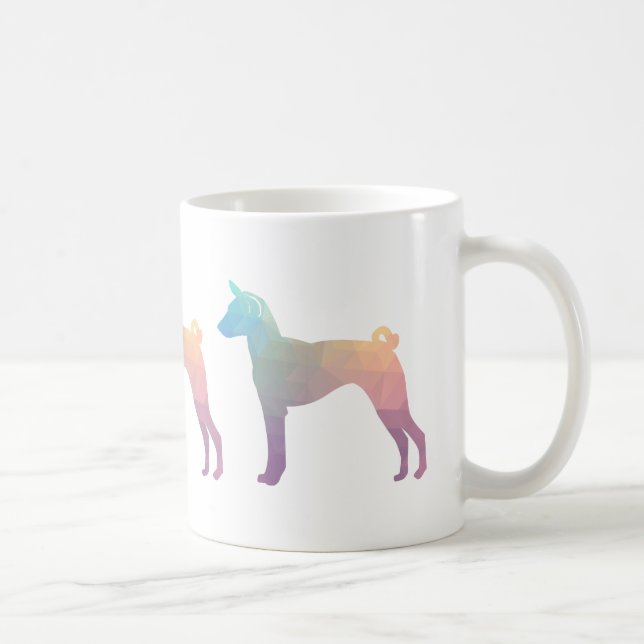 Mug Basenji Motif géométrique Silhouette Pastel (Droite)