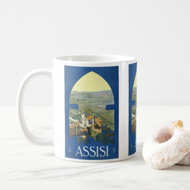 Mug Basilique de l'Art Vintage voyage Francesco d'Assi (Avec donut)