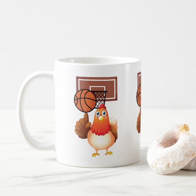 Mug Basket-ball animal de dessin animé (Avec donut)
