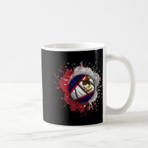Mug Basket-ball avec drapeau des Samoa américaines