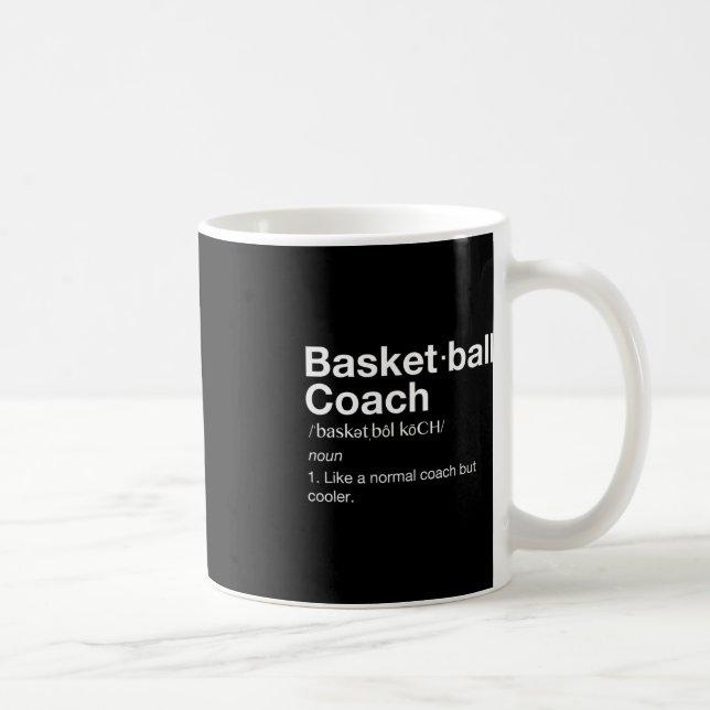 Mug Basket-ball Coach Cadeau Fun Basketball Définition (Droite)