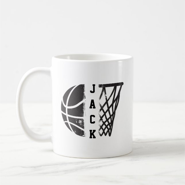 Mug Basket-ball customisé avec votre nom ou votre équi (Gauche)