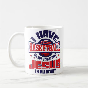 Mug Basket-ball dans des mes veines Jésus dans ma