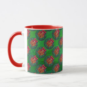 Mug Basket-ball en couronne de Noël
