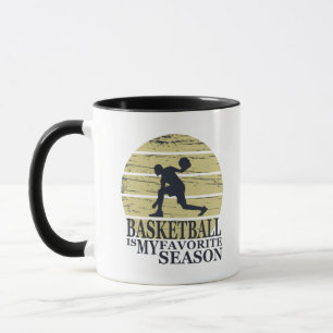 Mug basket-ball ma saison préférée rétro coucher de so