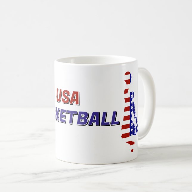 Mug Basket-ball patriotique des États-Unis (Devant droit)
