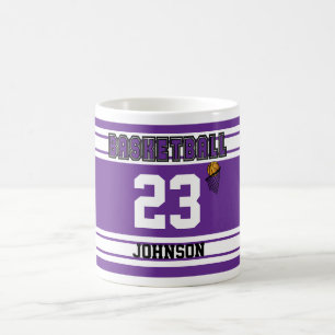 Mug Basket-ball pourpre et blanc