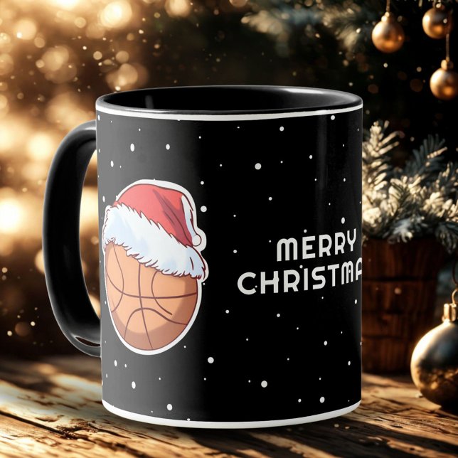 Mug Basket Ball Red Santa Hat Joyeux Noël (Créateur téléchargé)