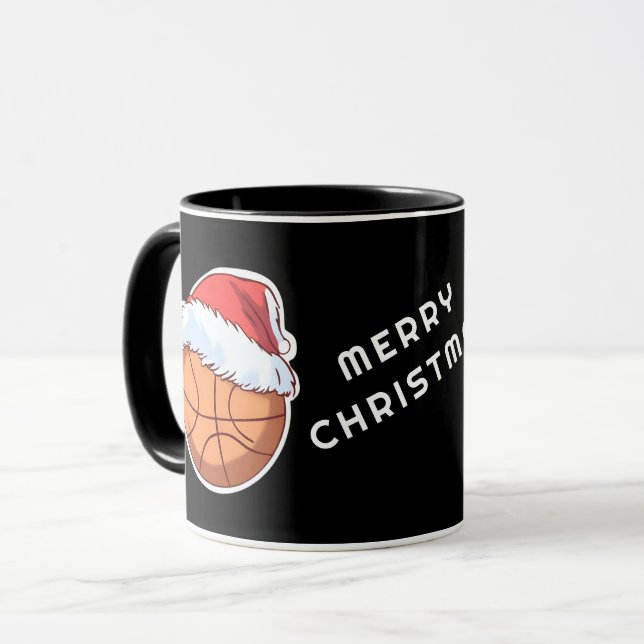 Mug Basket Ball Red Santa Hat Joyeux Noël (Devant gauche)