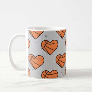 Mug Basket-Ball Texture En Forme De Coeur - Motif