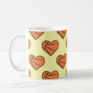 Mug Basket-Ball Texture En Motif En Forme De Coeur