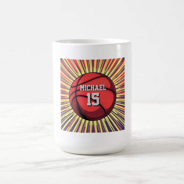 Mug Basket-ball Votre nom Pop Art (Centre)