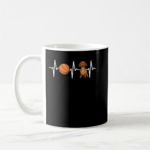 Mug Basketball Brown Dachshund Heartbeat Amoureux des
