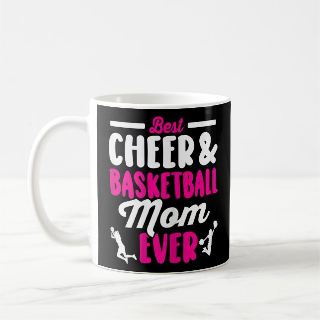 Mug Basketball Cheer Graphic Femmes Maman Pom-pom girl (Gauche)