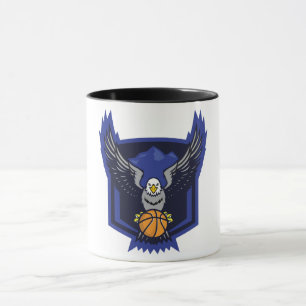 Mug Basketball d'aigle en flammes - Emblème sportif au