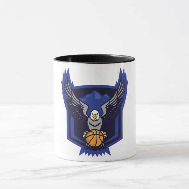 Mug Basketball d'aigle en flammes - Emblème sportif au (Centre)