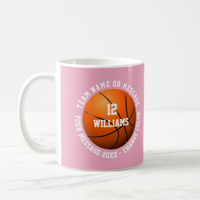 Mug Basketball d'équipe avec nom personnalisé et numér (Gauche)