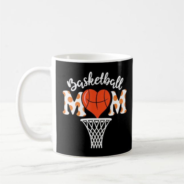 Mug Basketball Maman Coeur Drôle Sport Amateurs Mère D (Gauche)