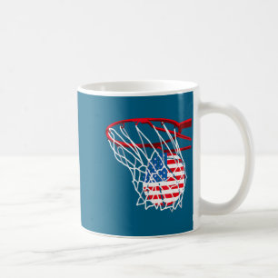 Mug Basketball Patriotique Américain 4 Juillet Drapeau