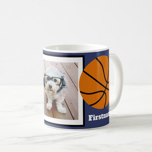 Mug Basketball Photo Ajouter votre nom - Peut modifier (Devant droit)