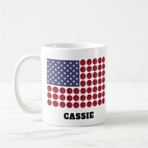 MUG BASKETBALL USA DRAPEAU PERSONNALISABLE