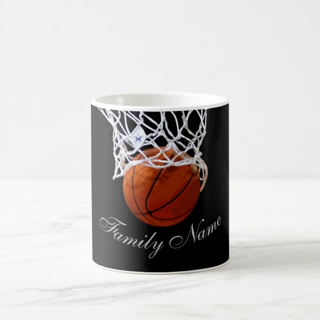 Mug Basketball Votre Nom Calligraphie Script (Centre)