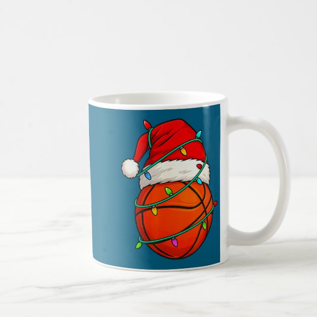 Mug Basketball With Santa Hat Funny Christmas Xmas Gif (Droite)