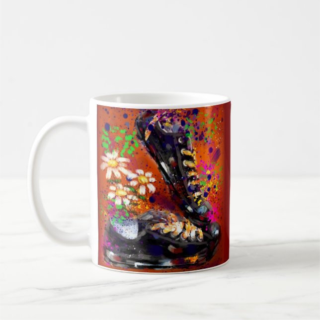 Mug Baskets et marguerites Impressionniste Orange Blan (Gauche)