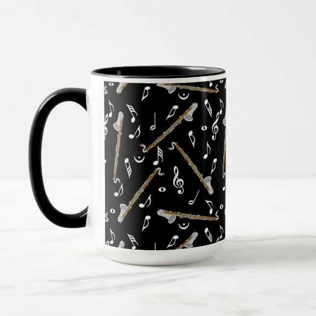 Mug Bass Clarinet Music Note Motif (Gauche)