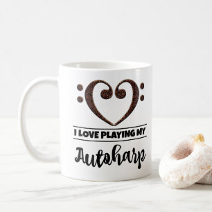 Mug Bass Clef Coeur J'Aime Jouer Mon Autoharp