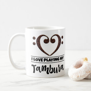 Mug Bass Clef Coeur J'Aime Jouer Mon Tambura