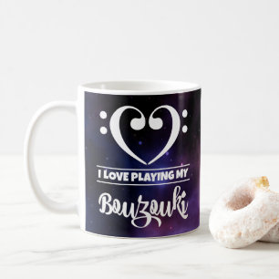 Mug Bass Clef Coeur pourpre Nebula Love Bouzouki
