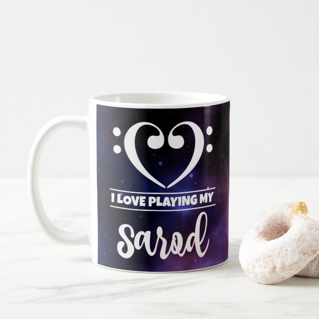Mug Bass Clef Coeur pourpre Nebula Love Sarod (Avec donut)