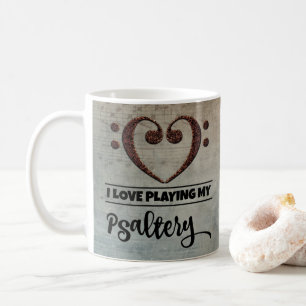 Mug Bass Clef Heart Partition Vintage Partition Musiqu