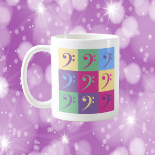 Mug Bass Clef Motif coloré