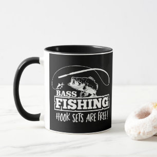 Mug Bass Fishing Hook Set Citation à grande bouche Drô