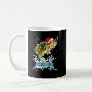 Mug Bass Fishing Santa Hat Christmas Pajama Fish