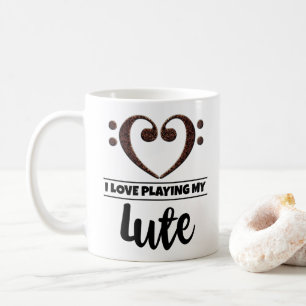 Mug Basse Clef Coeur J'Aime Jouer Ma Lute