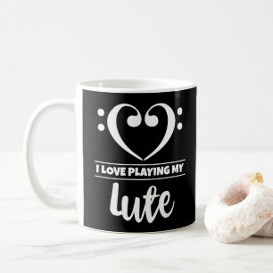 Mug Basse Clef Coeur J'Aime Jouer Ma Lute