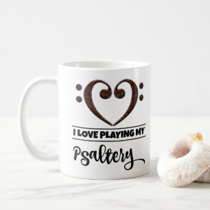 Mug Basse Clef Coeur J'Aime Jouer Ma Psalterie