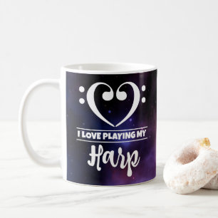 Mug Basse Clef Coeur pourpre Nebula Love Harp