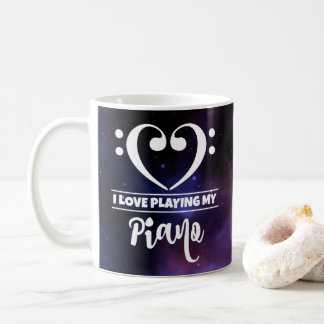 Mug Basse Clef Coeur pourpre Nebula Love Piano
