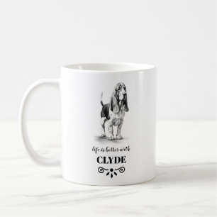 Mug Basset Hound Life est meilleur avec Custom Dog Nam