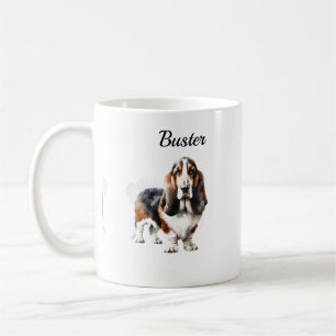 Mug Basset Hound Minimaliste Personnalisé