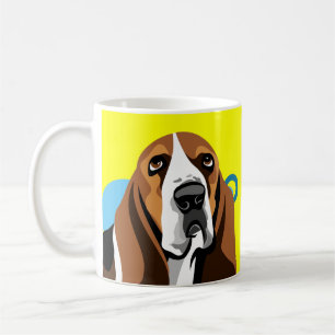 Mug Basset Hound Musique jaune