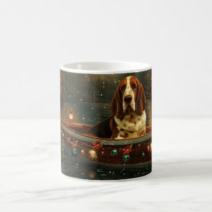 Mug Basset Hound Noël Festive Voyage