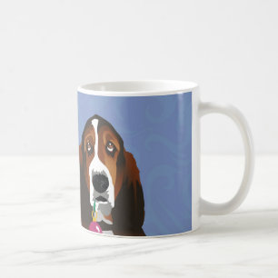 Mug Basset Hound Peace Love Joie Noël Design